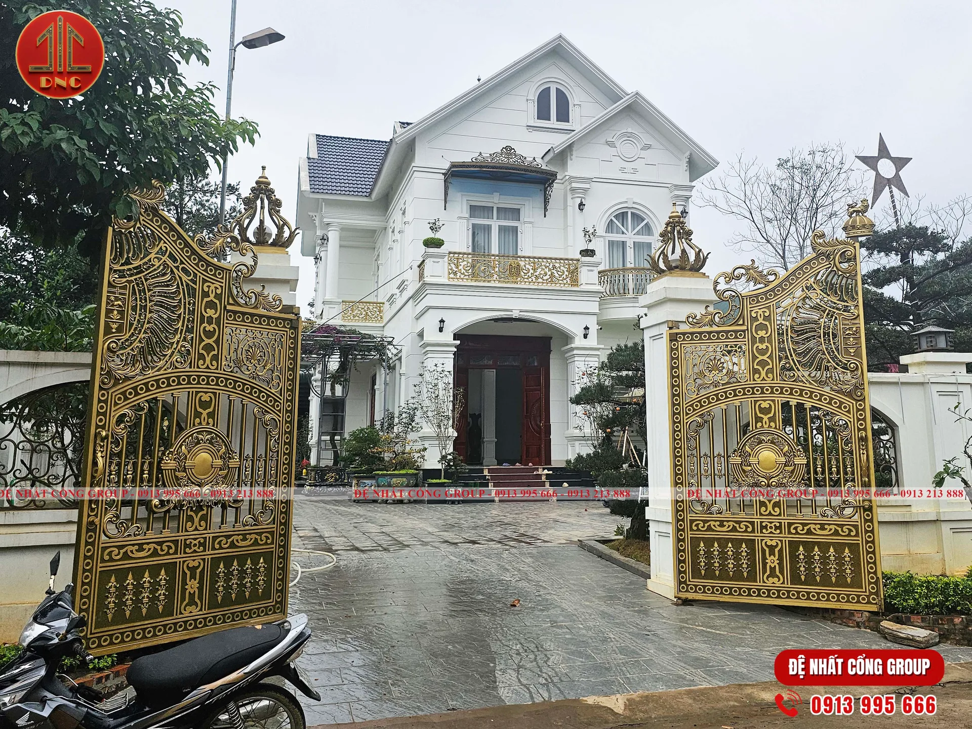 Cổng nhôm đúc đẹp mẫu mới nhất 