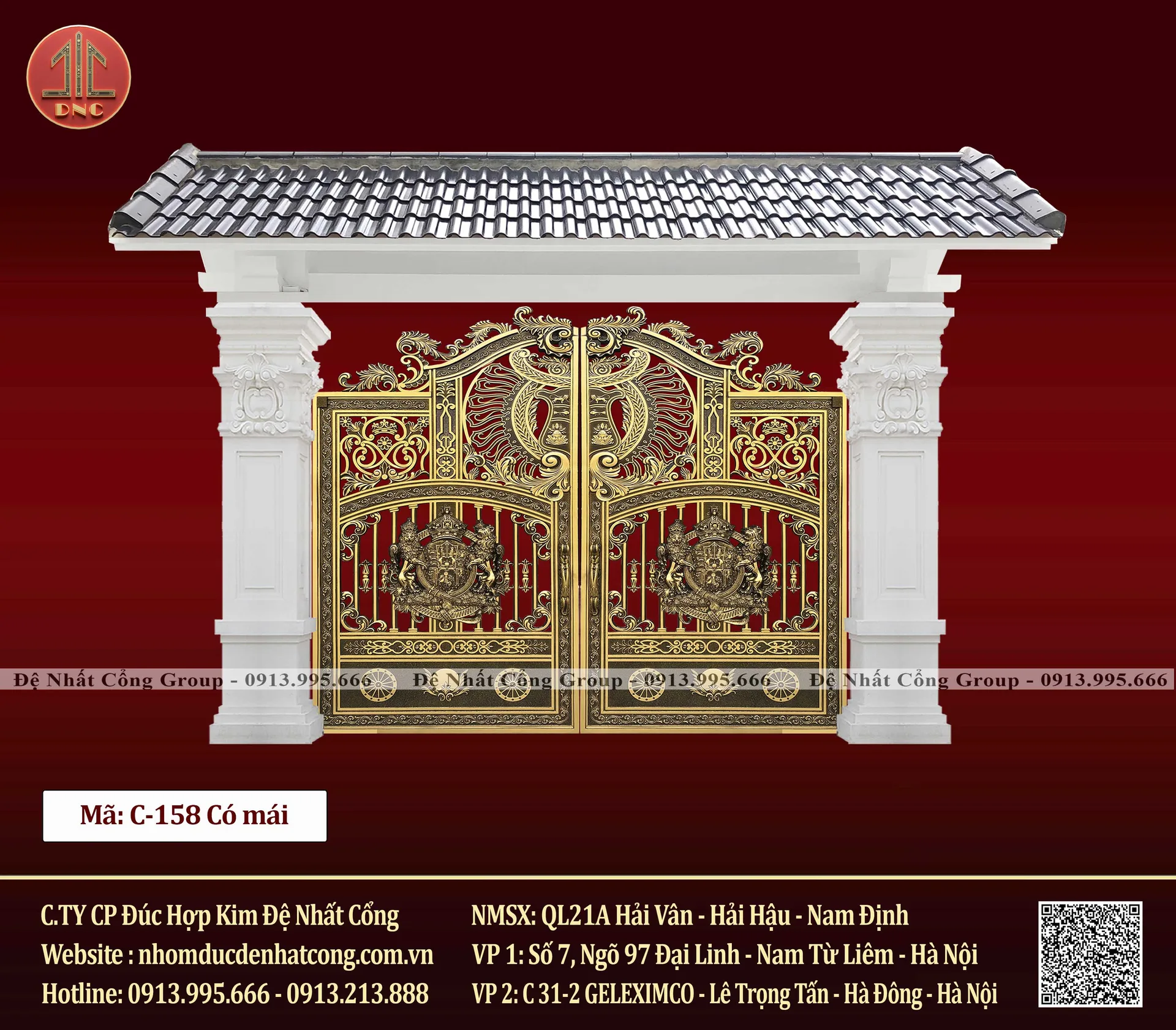 Mẫu cổng nhôm đúc đẹp 2025